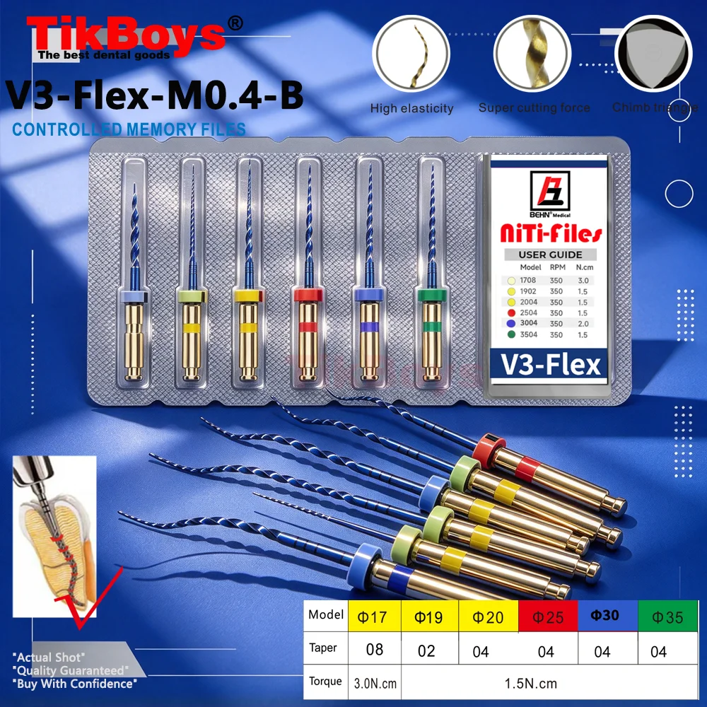 6Pcs/Pack Dental Nickel Titanium File Heat Activation Root Canal Niti File Endodontic Rotary Odontoiatria Pediatric Dentistry