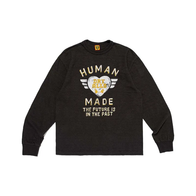 2026 New Human Made Heart Graphic L/S Tee Relaxed Fit Unisex Streetwear