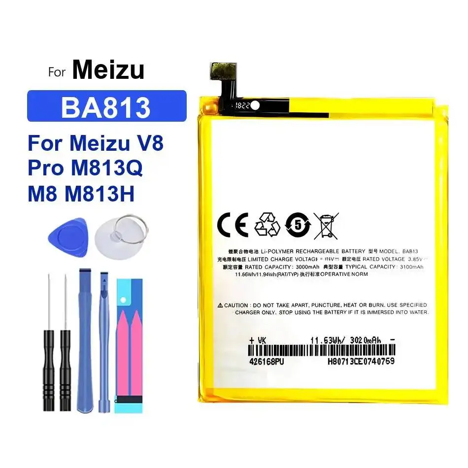 

Надежная сменная батарея 3100 мАч BA813 для Meizu V8 Pro M813Q M8 M813H, легкая, для мобильного телефона