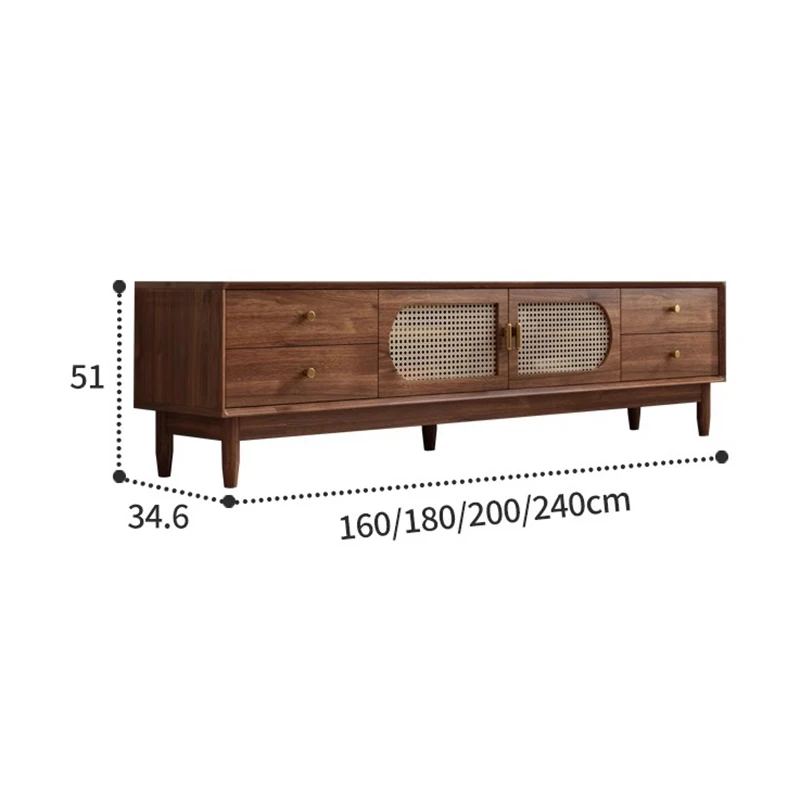 Elegant Trendy Tv Stand Retro Metal Handles Luxury Classic Tv Stand Mid Century Beauty Mueble Para Televisor Designer Furniture
