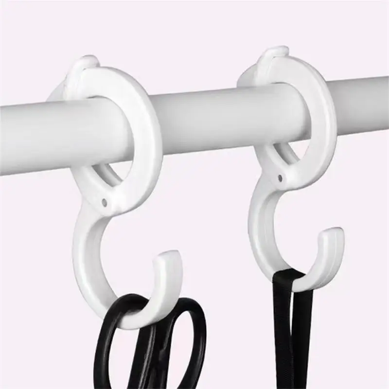 Snap Ring Plastic Hanging Punch-free S Shaped Adjustable Home Closet Hook Abs S-shaped Railing Multifunctional Portable