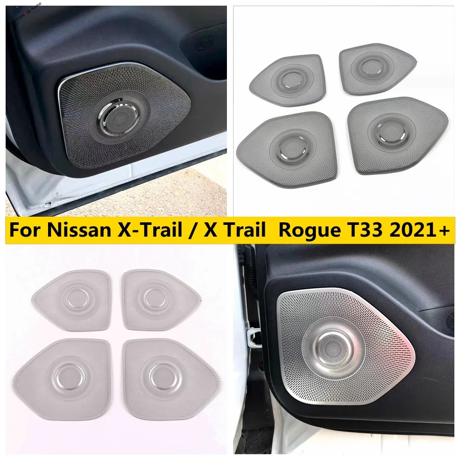 

Car Door Speaker Stereo Sound Cover Decoration Frame Trim Fit For Nissan X-Trail / X Trail Rogue T33 2021 - 2023 Accessories