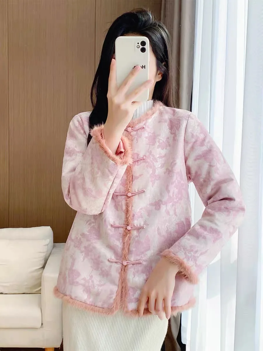 

Теплый зимний новогодний китайский комбинезон, толстое пальто, женская куртка