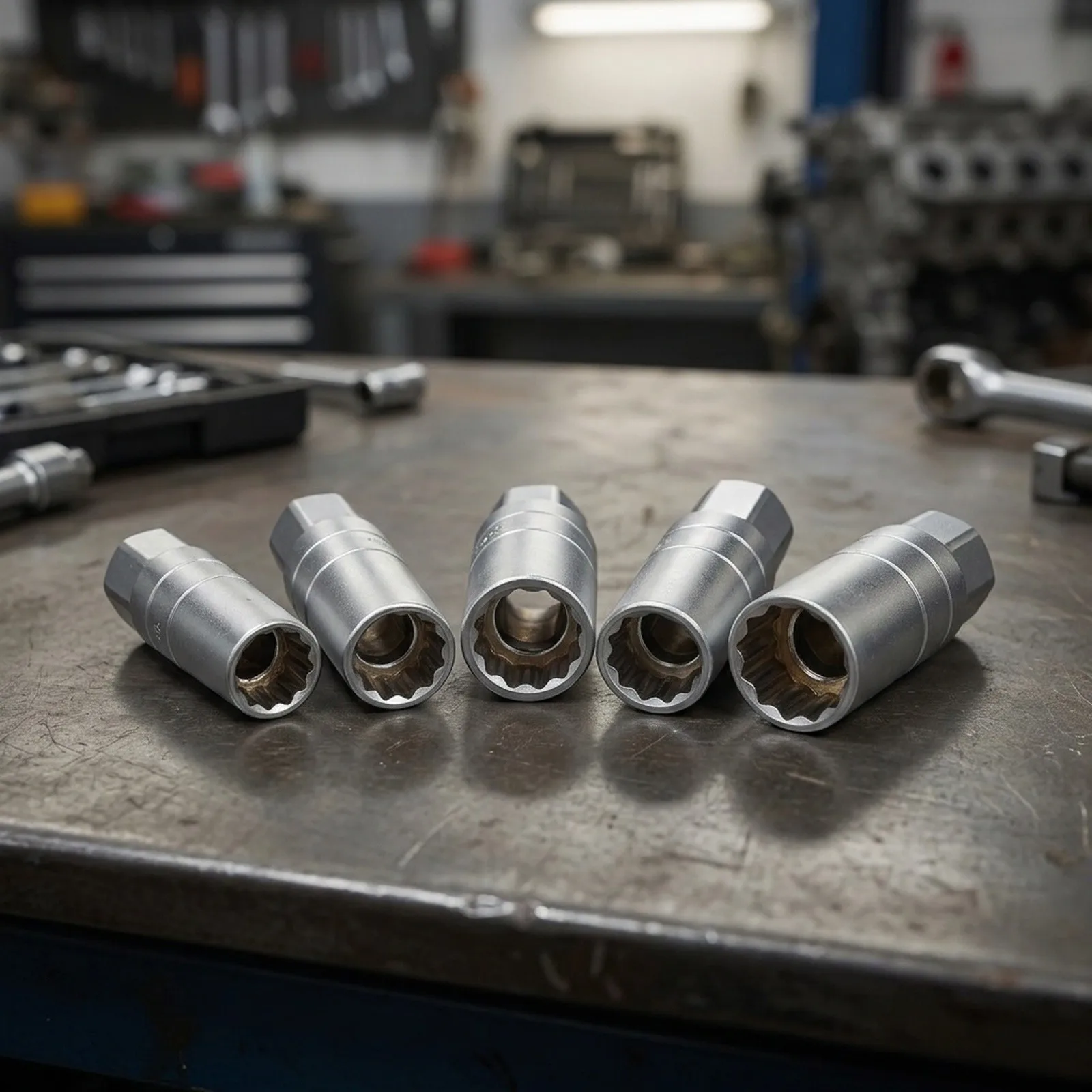 10 Piece Spark Socket Set Featuring 3/8 Inch Drive Magnetic Swivel Design and 10 Inch Extension for Tight Spaces