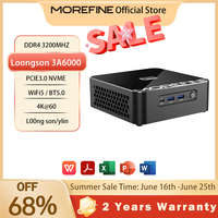 MOREFINE Mini Host M700S Loongson CPU 3A6000 High-Performance Processor Office Home Micro Computer Gaming Pc 16GB DDR4 256GB SSD