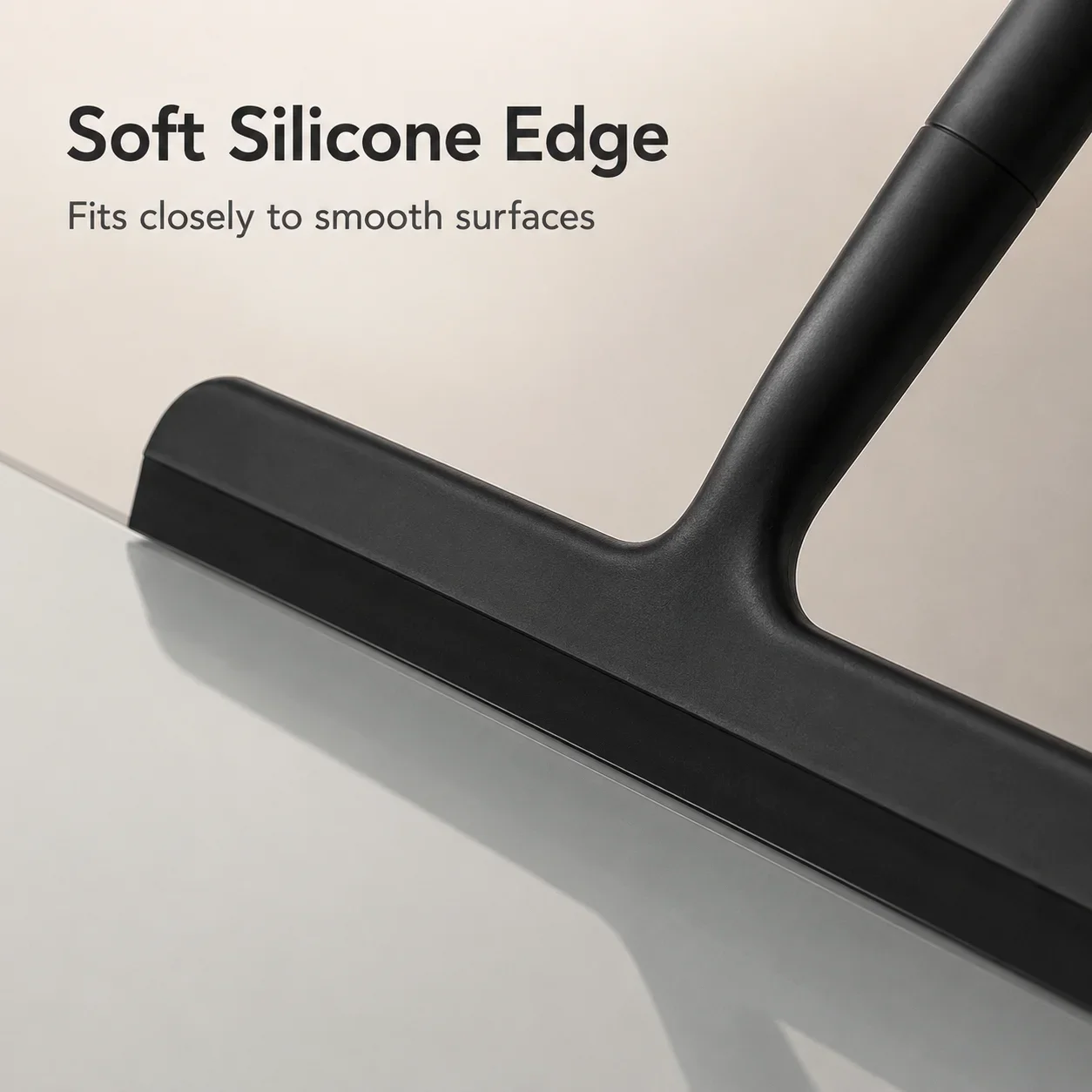 Shower Squeegee Bathroom Glass Cleaner Silicone Wiper for Windows Mirrors Smooth Surface Cleaning Tool with Hanging Ring Plastic - view 4