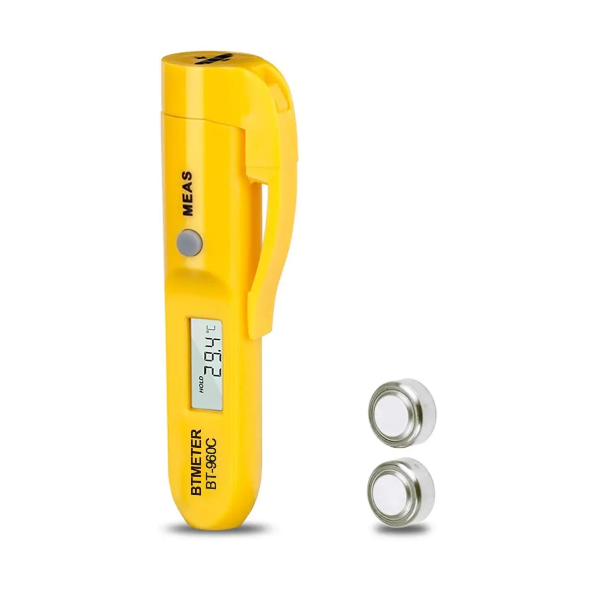 

Mini Digital Infrared Thermometer BT-960C Temperature Pen with Pocket Clip Instant Read to 527℉ Auto Off for Meat Candy Cooking