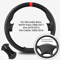 Microfiber Leather Car Steering Wheel Cover For Mercedes Benz W639 Viano 2006-2011/Vito 2010-2015/VW Crafter 2006-2016
