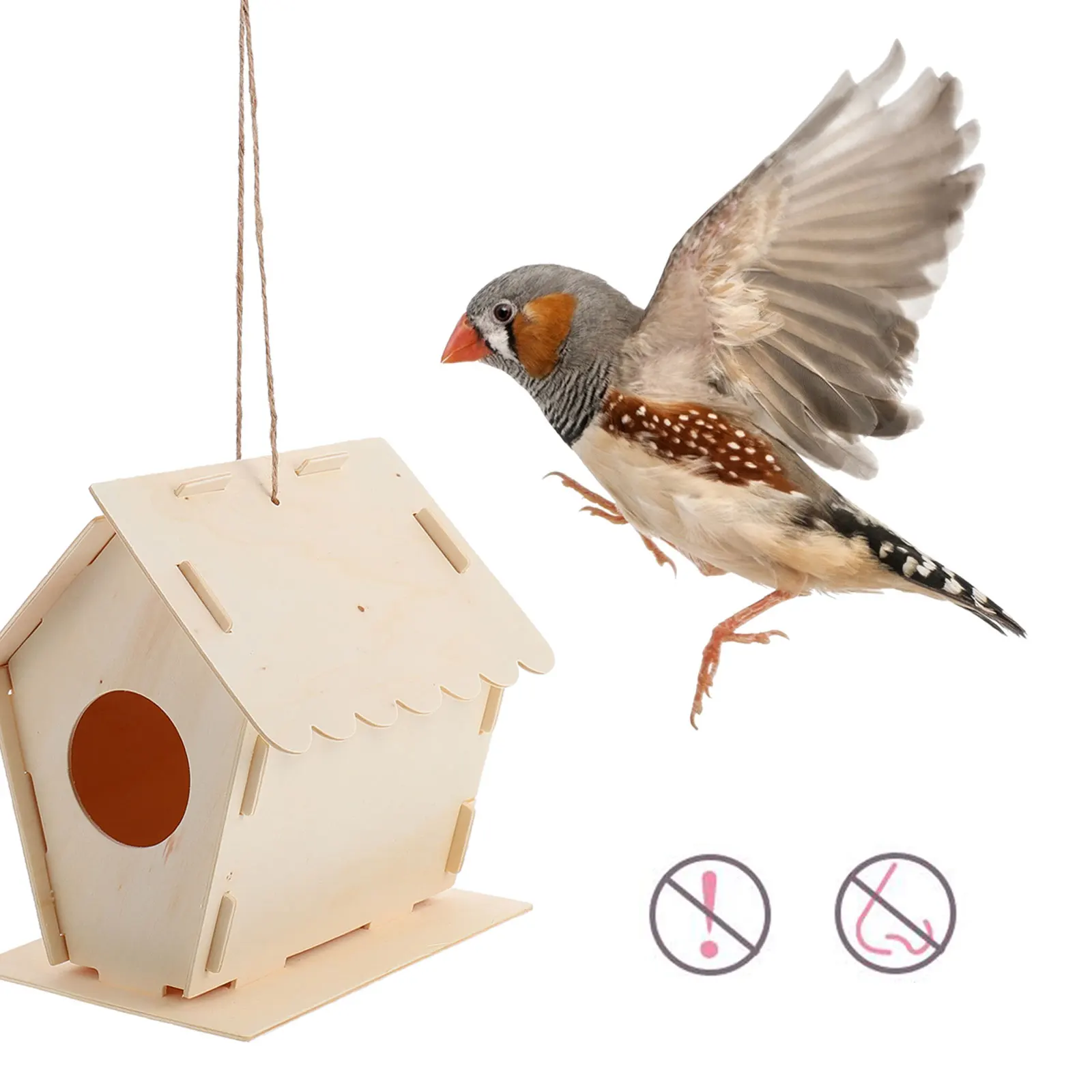

10pcs Wooden Bird House Kit Unfinished Paintable DIY Houses for Kids Garden Spa Pool Pins Crafts Wooden Birdcage Set