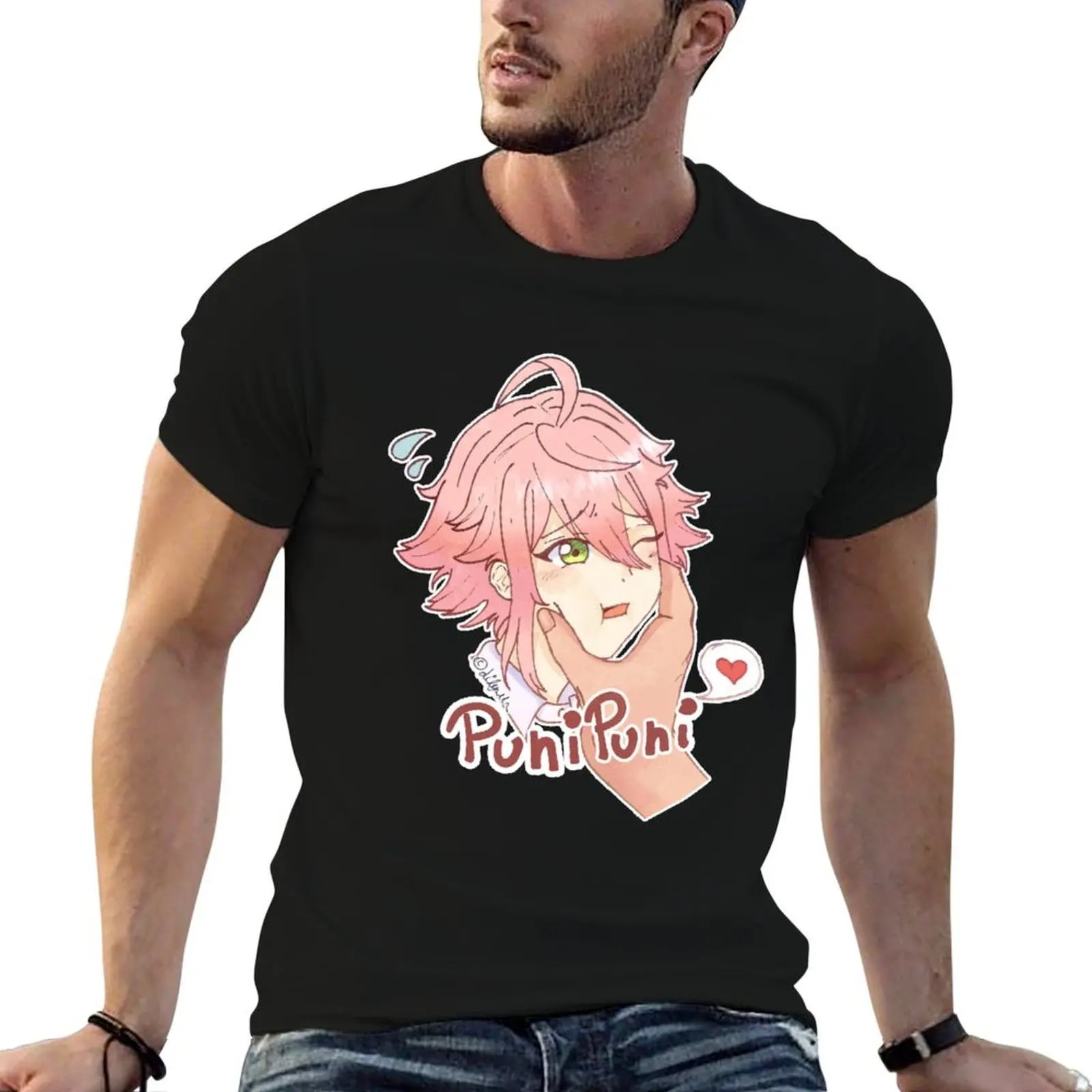 Camiseta PuniPuni (Enstars), camisetas para hombre, camiseta gráfica para hombre, camiseta de algodón 100%, camiseta con estampado personalizado