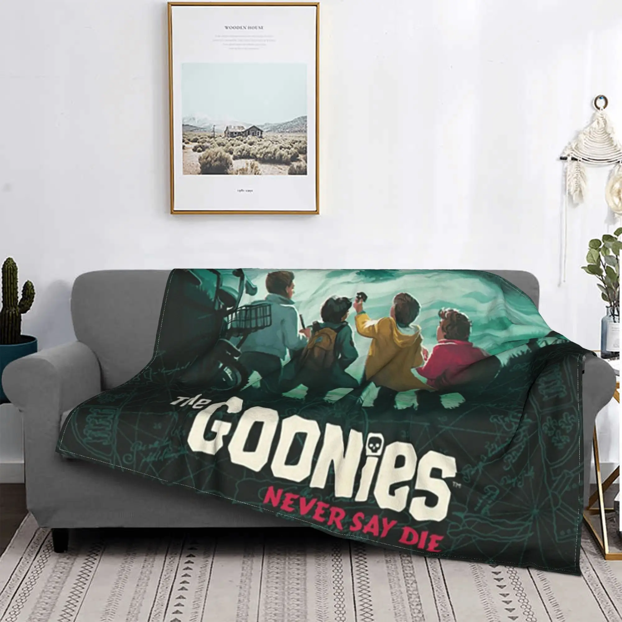 ¡Los Goonies nunca dicen morir! Manta de diseño desgastado, manta de franela para sofá, ropa de cama, colcha de oficina