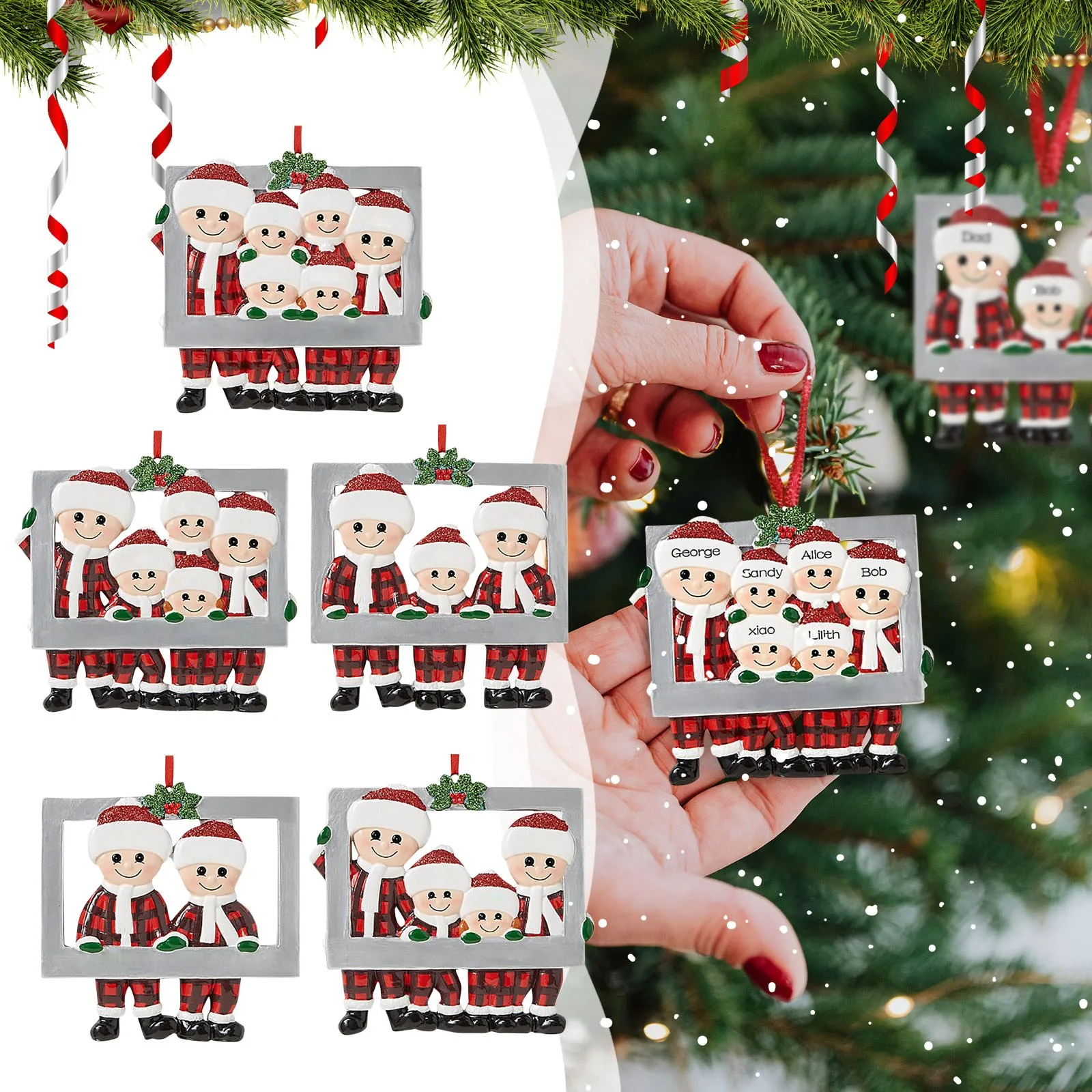 Resin Family Name Blessings Christmas Pendant Christmas Tree Ornaments Decorations Christmas Pendant Holiday Gift Decorations