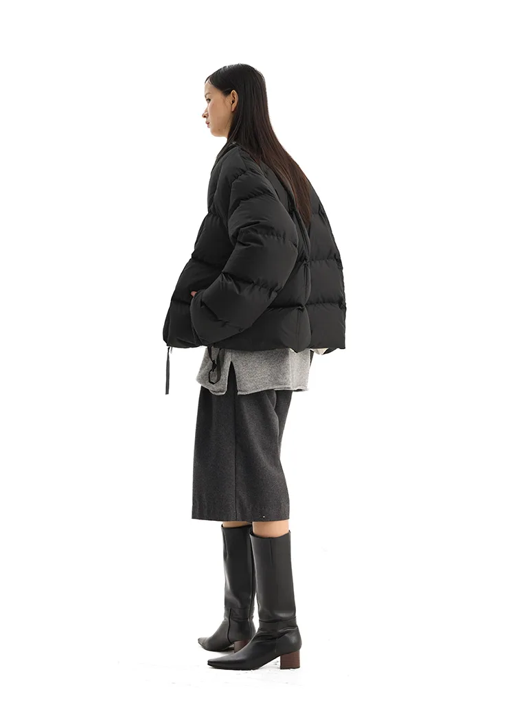 2026 Winter Short Puffer Jacket for Women, Petite Coat, White Duck Down, Thickened for Warmth