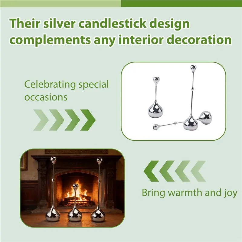 ABKW-Candlestick Romantic Art Table Decoration Silver Metal Candle Holder For Home Dining,Wedding Photography Props