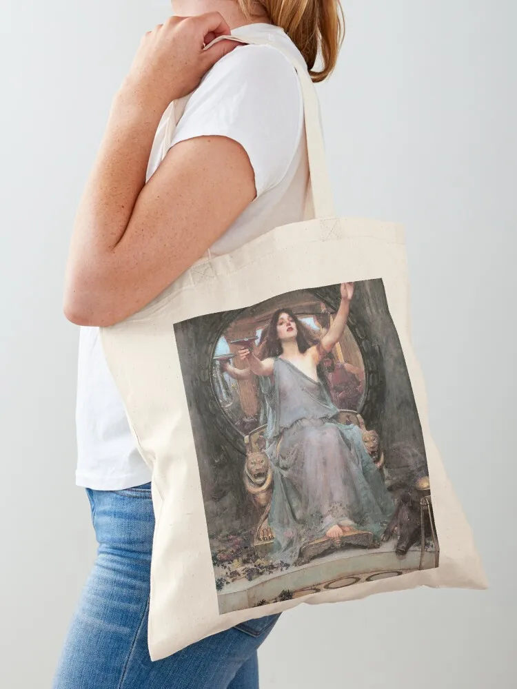 John William Waterhouse - Circe offering the Cup to Odysseus Tote Bag free delivery bags cute pouch bag Canvas Tote Bag