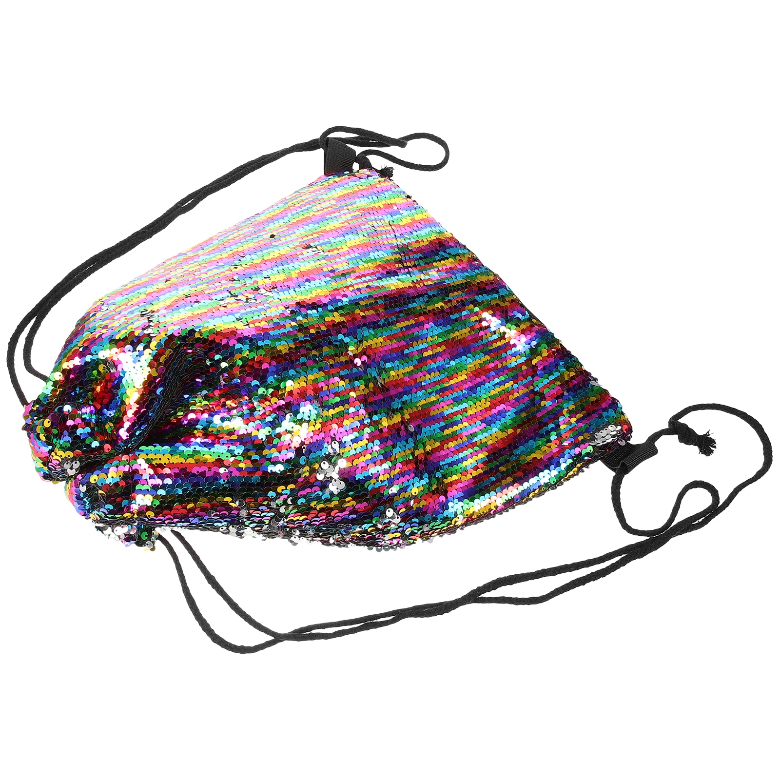 

Sequin Sports Drawstring Backpack Gym Drawstring Bag Large Capacity Gym Storage Pouch Outdoor Swim Shoulder Bag Multicolor
