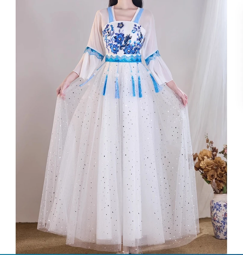 

Hanfu dance costume, classical dance performance costume, elegant female adult, super immortal Chinese style modified dress