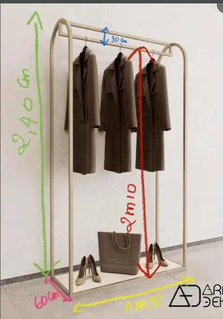 Customized 5-piece clothing display rack