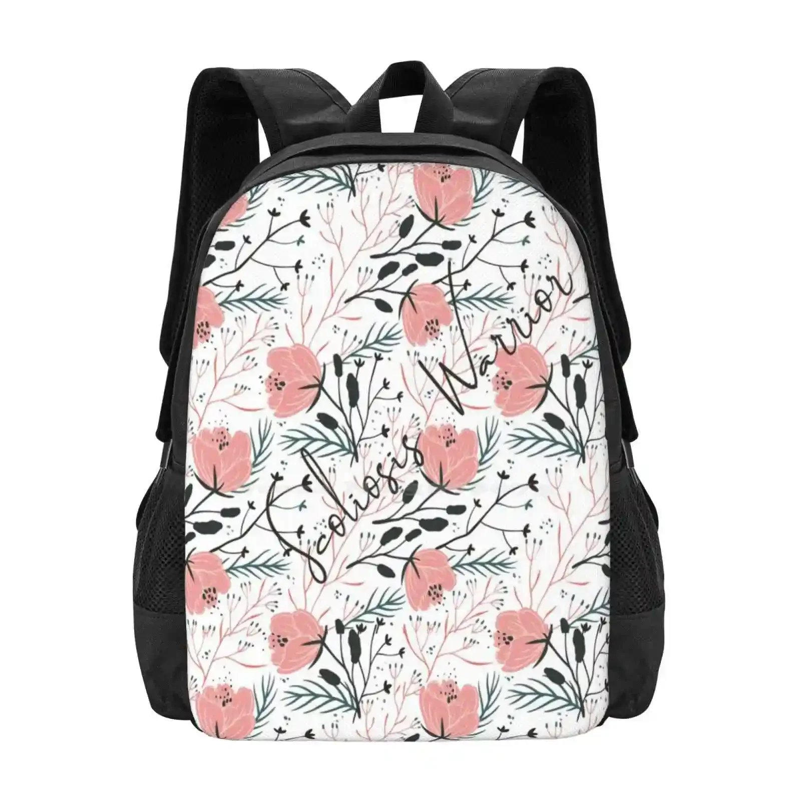 

Scoliosis Warrior Flower Pattern Hot Sale Schoolbag Backpack Fashion Bags Scoliosis Life Scoliosis Products Bohemian Scoliosis