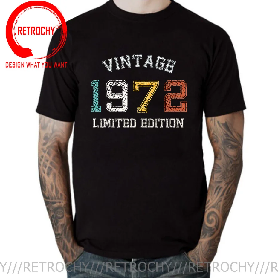 Handsome Man Mens Born In 1972 T Shirt Vintage Original Made in 1972 T-shirt Funny 50th Birthday Gift Limited Edition Tee Shirt