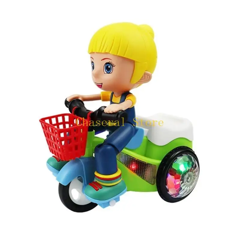 E7ce baby Musical Stunt Bike Elektrische roterende driewieler met flitsende licht Universal Wheel Toddler Girls Boys Birthday