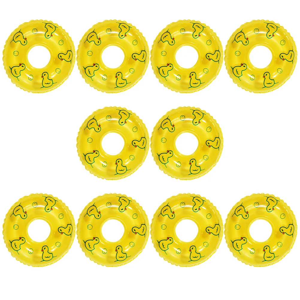 

10 Pcs Decorate Car Duckling Swimming Ring Baby Child House Mini Decoration Miniature 850X850X250CM Pvc Small Rings