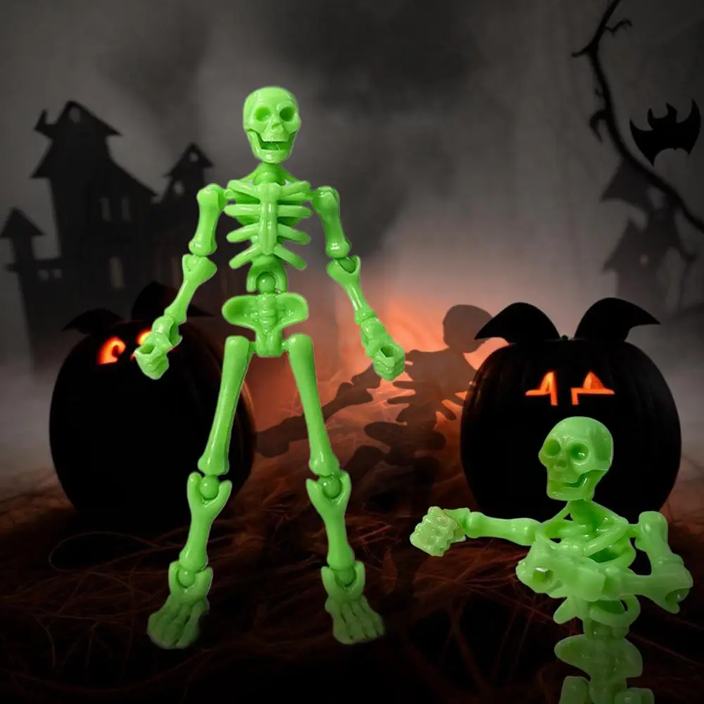 DIY Skeleton Figurines Plastic Posable Mini Skeletons with Movable Joints DIY Craft Halloween Party Haunted House Decor - Image 3