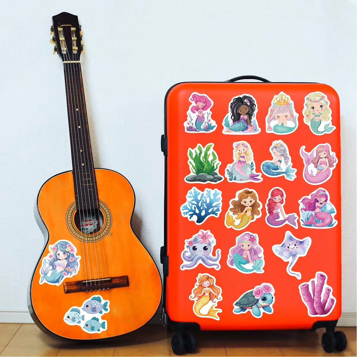 50PCS Cute Marine Animals Stickers Notebook Scrapbook Laptop Luggage DIY Cool Coffee Graffiti Landscape Cartoon Guitar Sticker