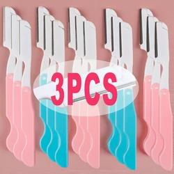 Double-ended Eyebrow Trimmer Blade Safe Professional Folding Eyebrow Knife Face Hair Removal Scraper Shaver Makeup Beauty Tools