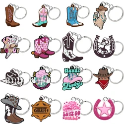 1PCS New Cowboy Series Keychain Cowboy Shoes&Hats Cool Style Keyring Women Men Kids Key Accessories Friends Gifts key Holder