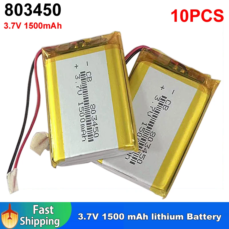 803450 3.7 1500mAh Rechargeable Lithium Battery for UAV GPS Navigation, Massage Device, Car Recorder, Toy Car,MP4,MP5,Radios