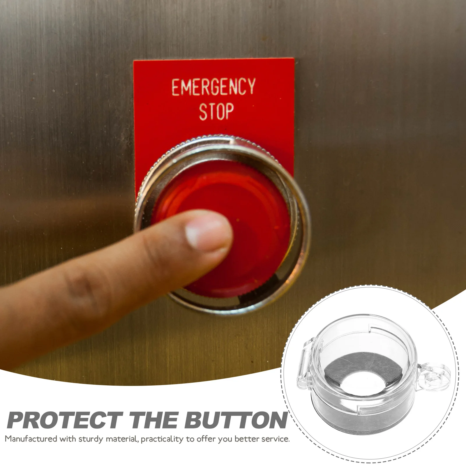 

4Pcs Safety Button Protector Durable Exquisite Craftsmanship for Household Garden Bus Balcony Emergency Protection