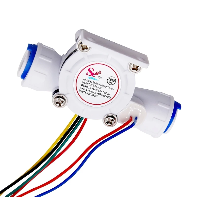 TDS Integrated Water Temperature and Flow, Quick Connect Sensor Hall Flowmeter MH-02