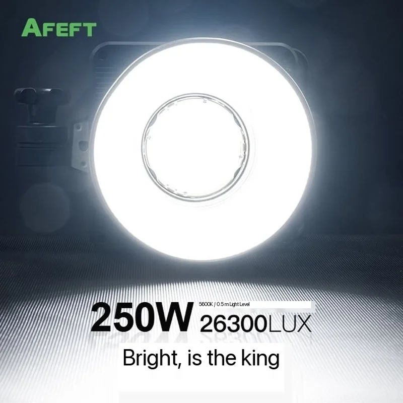 AFEFT SQ2 250W Shooting Video Live Streaming Short Video Adjustable Color Temperature Bowens Mouth LED Always Bright Fill Light