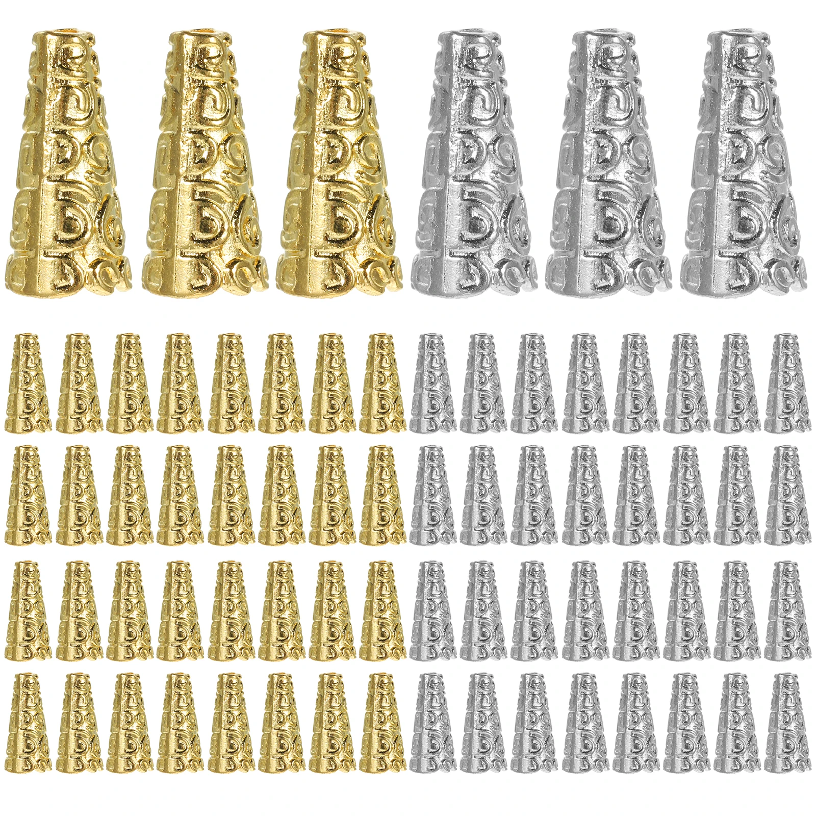 

100pcs Tassel End Caps Cord Diy Jewelry Making Materials Durable Alloy Portable Rope Stoppers For Keychains Phone Chains