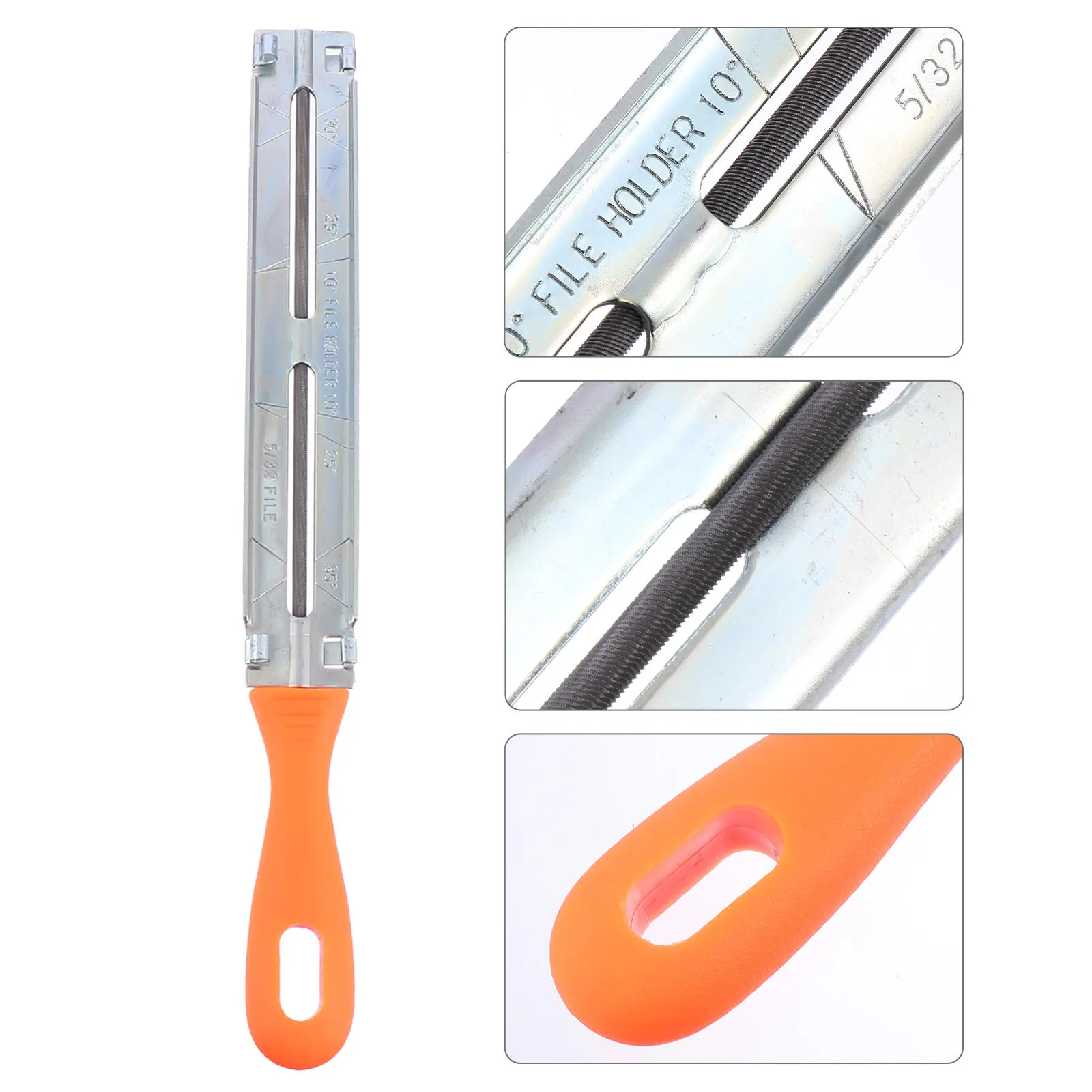 

1Set Chainsaw File Kit Anti-Skid Handle with Different File Types Coarse Tooth Pattern Chainsaw Sharpener Tool