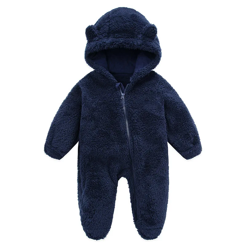 Baby Romper for Girls Newborn Kids Clothes New Born 3 6 9 12 Months Winter Rompers Hoddied Fleece Romper