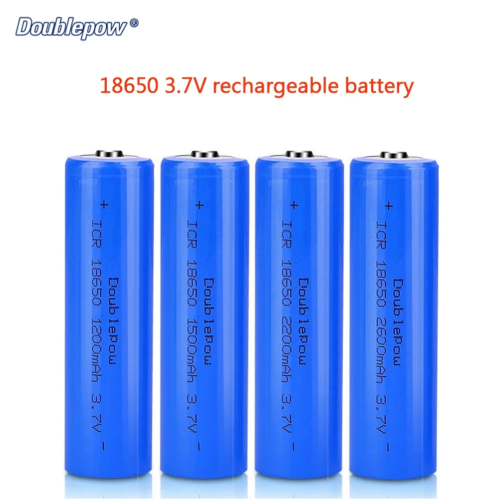 100% real capacity 4pcs battery 3.7V 18650 1200/1500/1800/2000/2200/2600/3400mAh rechargeable battery lithium ion battery