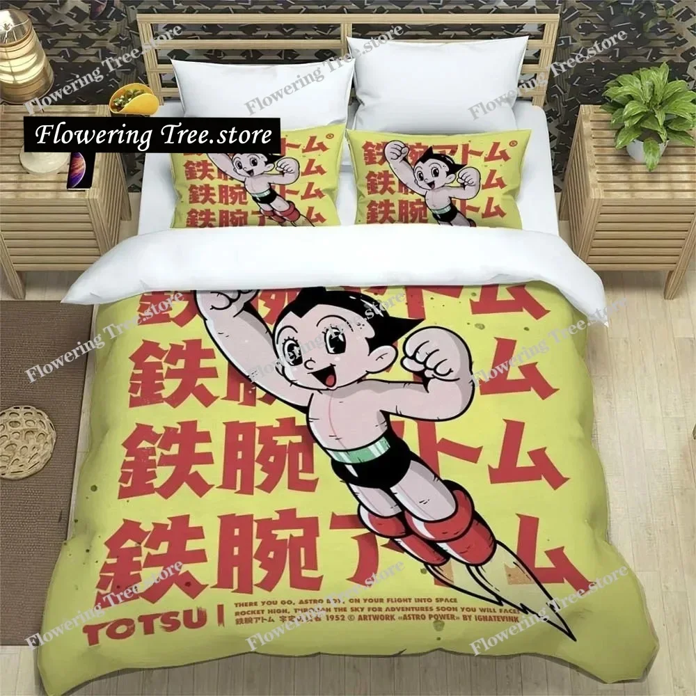 Animation A-Astro Boy Sheets Quilt Covers Bedding Dormitory Sheets Three-piece Bedding Set Three-piece Soft Warm Bedding Set
