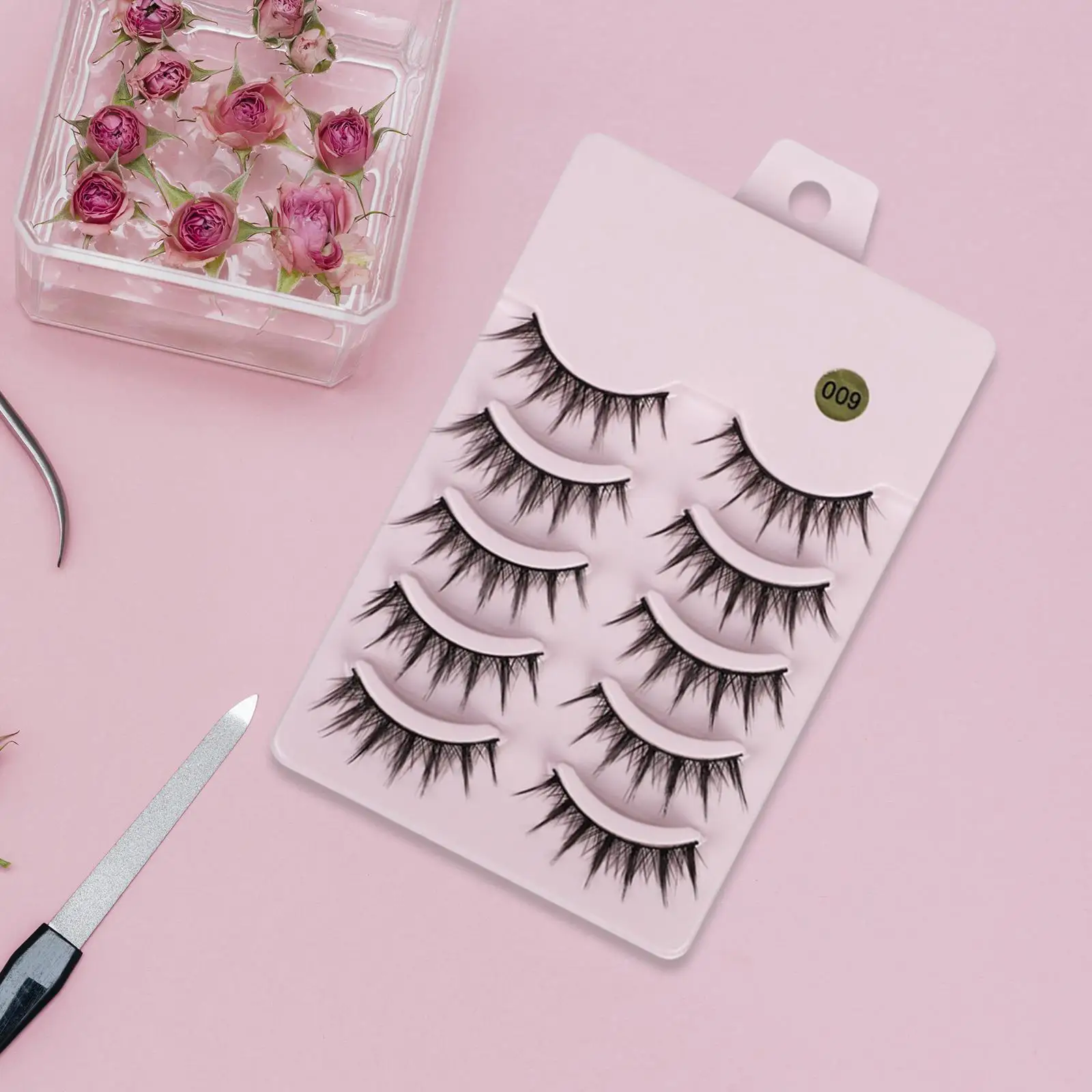 ขนตาปลอม 5 ชิ้น อุปกรณ์แต่งหน้าที่ใส่สบาย ขนตาฮาโลวีน ขนตาปลอมทำมือ สำหรับผู้หญิง ของขวัญสำหรับสาวๆ คอสเพลย์ เทศกาล