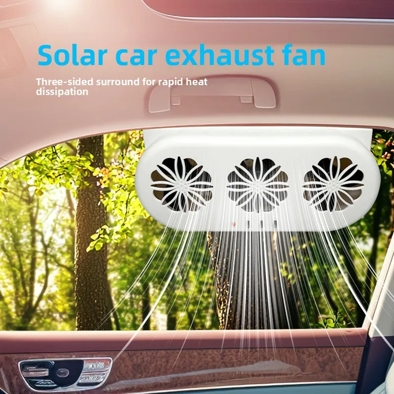 Solar car exhaust fan Zhongheng new usb interface car fan interior cooler air circulation fan