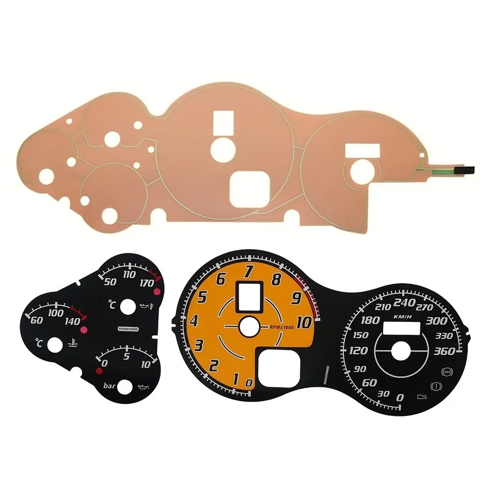 White EL Cold Backlight Panel + Gauge Face for Ferrari 360 (F131) Modena, Spider and Challenge Stradale Upgrade Racing 360KM