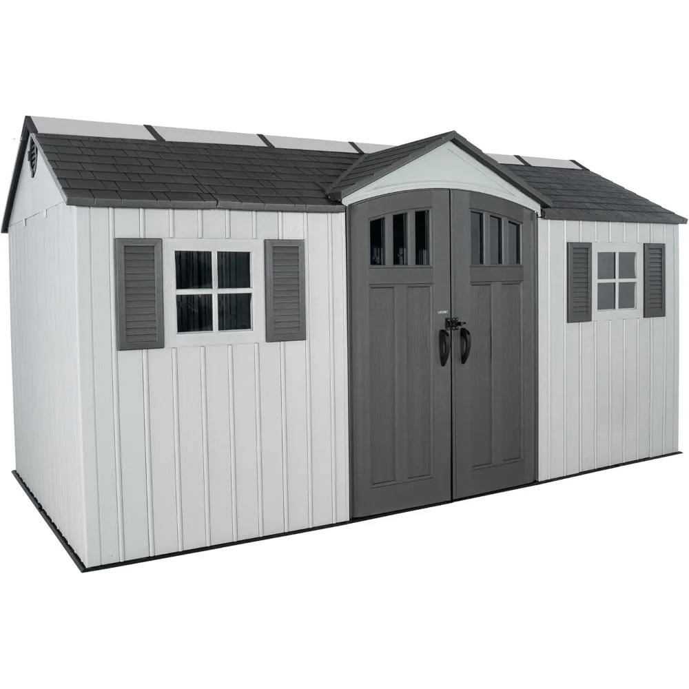 

Outdoor Storage Shed, 15 X 8 Foot, Gray