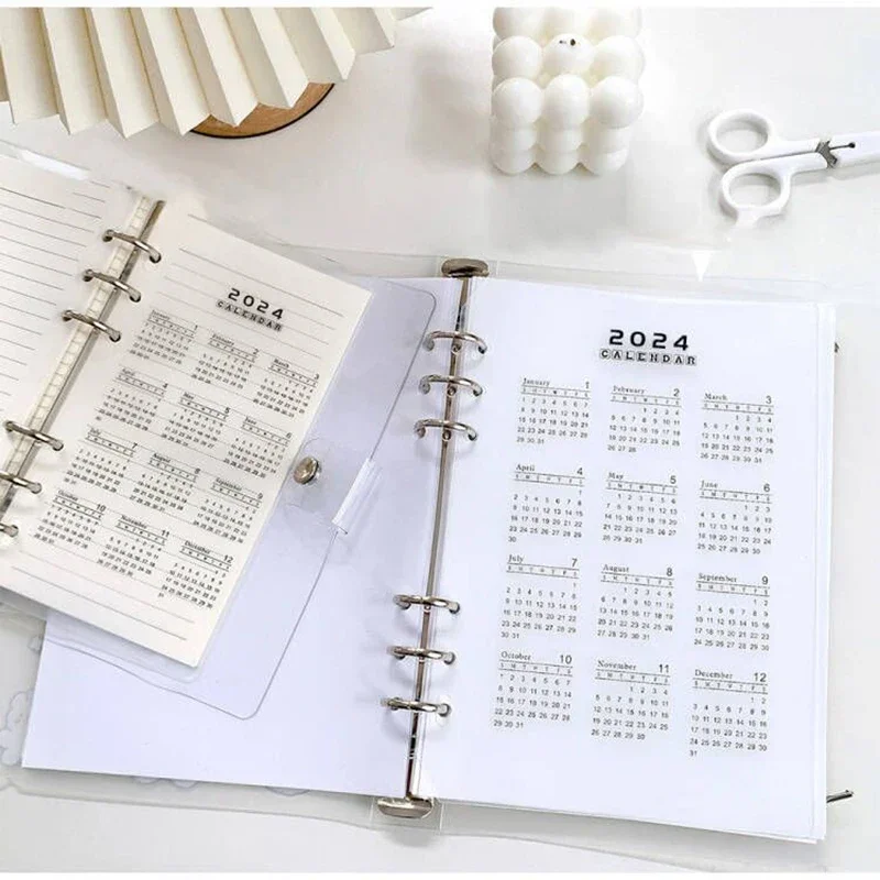 Transparent A5 A6 Binder Dividers 2024 Calendar Notebook Index Dividers Loose Leaf Notepad Agenda Planner Diary Bookmarks Office