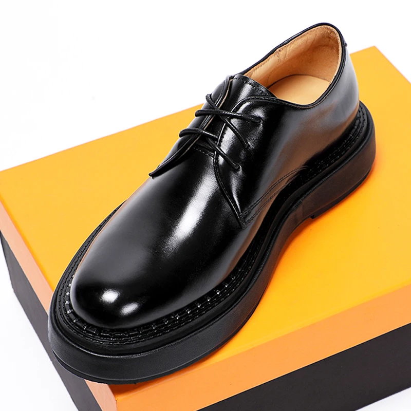 

Luxury Formal Casual Breathable Wedding Shoes Male Mens Dress Shoes Genuine Leather Brogue British Business Suit