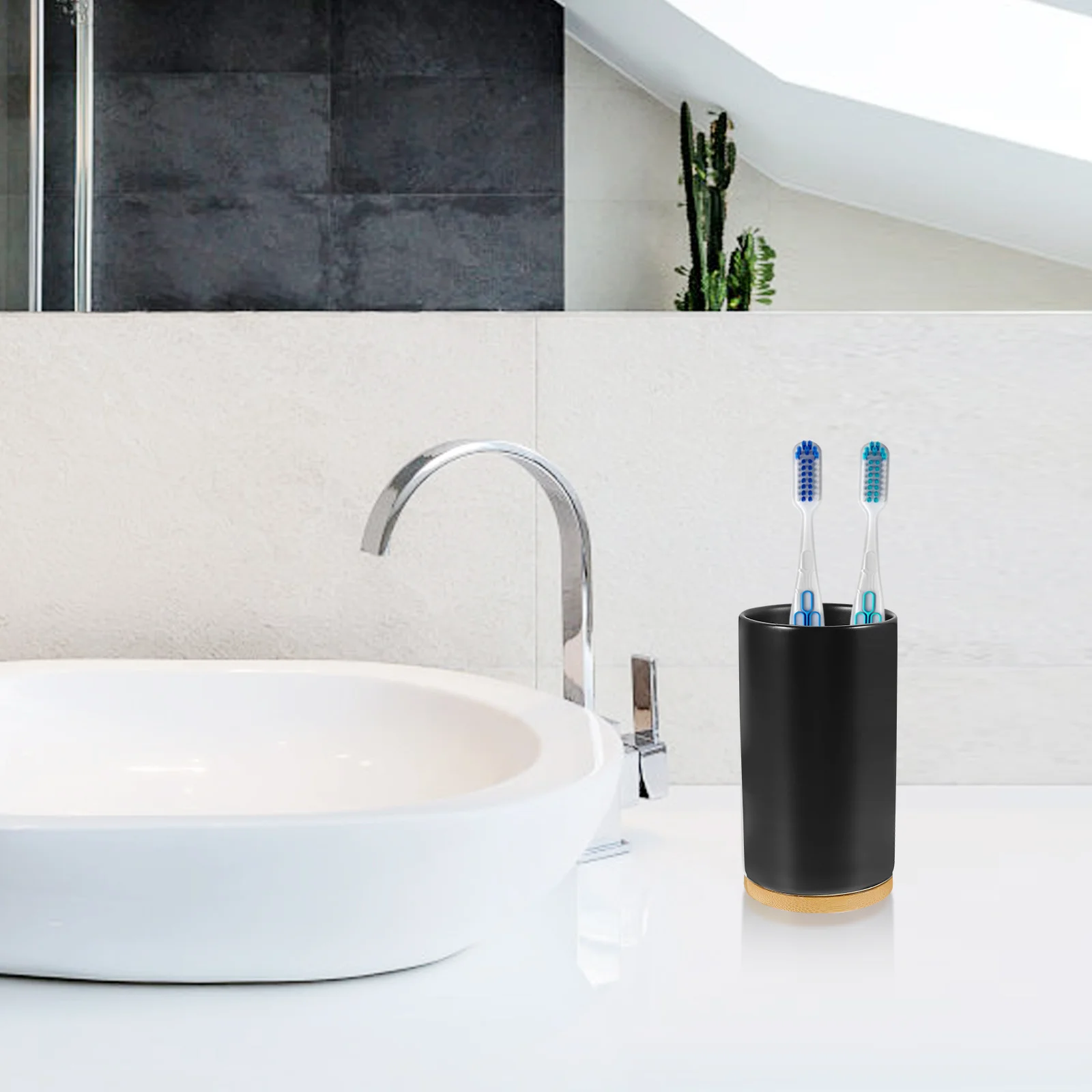 Tooth Rinsing Cup Ceramic Material Safe Easy Clean Heavy Duty Not Tip Over Ideal for Bathroom Counter Toothbrush and Toothpaste