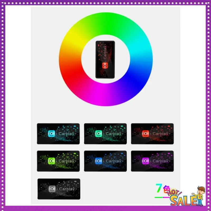 

AA87 Wireless Carplay Adapter Plug And Play USB Colorful Horizontal Plug For Car Connect