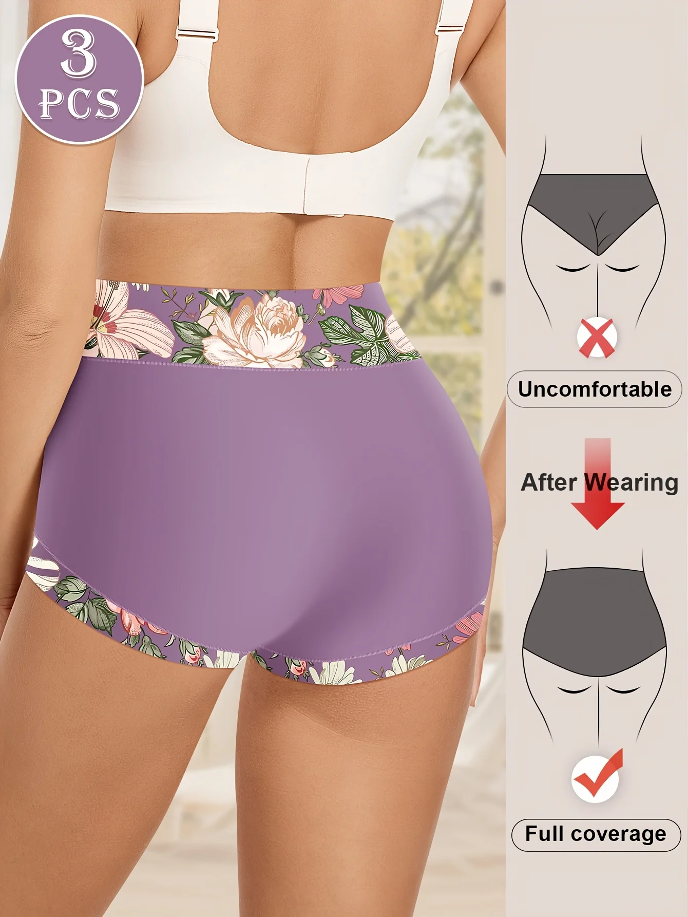3pcs Plus Size High-Waist Shapewear Panties for Women - Tummy Control & Butt Li… - Image 3