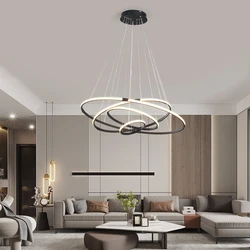 NEO Gleam Modern Led Chandelier Light Balck/Grey/Golden Color Lamp For Living Room Bedroom Dining Room Kitchen Indoor Chandelier