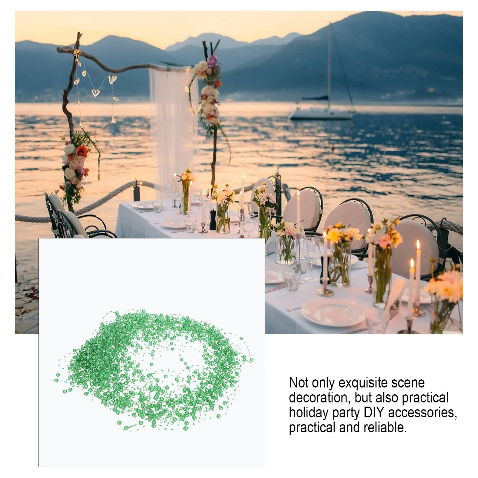 

40Pcs Unique Beads String DIY Decors Reliable Holiday Party Accessory Craft Beads String Pendants Delicate Bead Chains